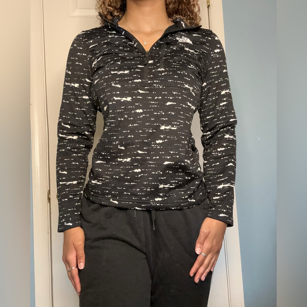Black Speckled North Face quarter zip.